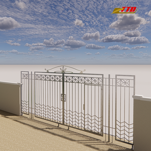 Conception classique de portail en fer forgé pour l'entrée principale, fournisseur de portail en fer offrant des options d'automatisation de portail décoratif - Product Image 3