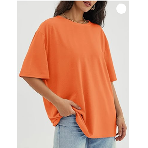 BD T-shirt d'entraînement de gymnastique surdimensionné décontracté pour femme à manches courtes imprimé d'épaules tombantes Logo personnalisé coupe ample en coton - Product Image 1