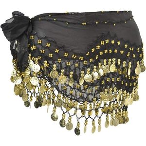 Foulard de danse orientale fait main avec ceinture à pièces d'or, jupe enveloppante en mousseline crochetée pour femmes adultes - Product Image 6