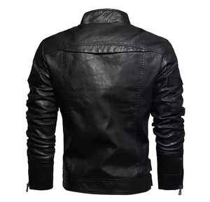 High Quality Cow Leather Men's <b>Motorbike</b> Jacket Private Label Fresh New Fashion Style Low Price Winter Fabric Clothing - Product Image 2