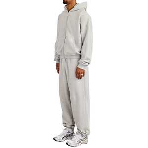 High Quality Heavyweight 340gsm <b>Oversized</b> Drawstring Hooded Casual Hoodies <b>Joggers</b> Sets Unisex Tracksuit Cotton Sweatsuit Baggy - Product Image 4