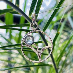 Colgante de Aguamarina Natural, colgante de Plata de Ley 925, colgante de boda, colgante de diseñador, colgante hecho a mano, regalo - Product Image 5