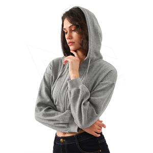 A prueba de viento 2022 Venta caliente Sudaderas con capucha personalizadas para mujeres Nuevo estilo Otoño Impreso Sudadera de algodón Mujeres Sudadera con capucha recortada - Product Image 3