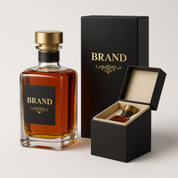 Bouteilles en verre personnalisées pour gin, rhum et spiritueux Emballage de distillerie sur mesure Conception OEM, options gaufrées, imprimées et givrées ISO9001