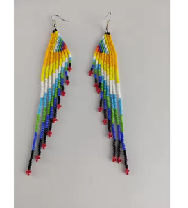 Handmade Seed Bead Hoop <b>Tassel</b> <b>Earrings</b> Multicolor Boho Dangle Fashion Jewelry Women Party Festival Accessories - Product Image 1