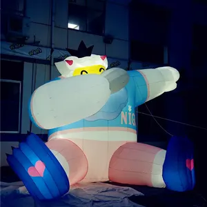 쇼핑몰 장식/파티/이벤트를위한 풍선 LED 조명 만화 곰/풍선 조명 만화 동물 모델