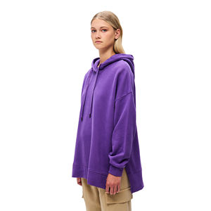 Sudadera con Capucha Beige para Mujer, 100% Algodón, con Logotipo Personalizado Impreso, Largo Regular, para Deportes de Invierno y Gimnasio, Logotipo Frontal - Product Image 3