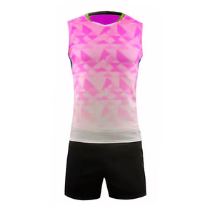 Ensemble de maillots de volley-ball personnalisés MUDASSAR SPORTS, débardeur et short sublimés, unisexe adulte, polyester à séchage rapide, uniforme d'équipe numéro 1 - Product Image 5