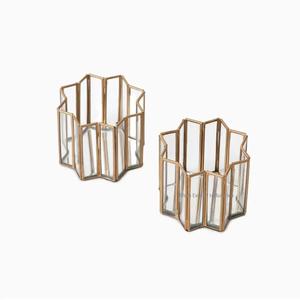 Gold Finished Mini <b>Tea</b> Light Votive & <b>Candle</b> Holder with Clear Glass & Metal Edge for Home & Wedding Events Decoration - Product Image 3