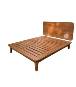 Cadre de lit en teck, lit plateforme en bois massif, mobilier de chambre moderne et minimaliste pour hôtel, villa, complexe hôtelier - Product Image 4