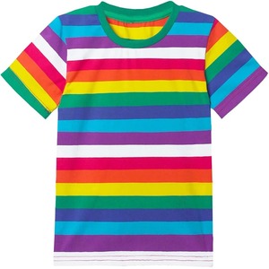 Camisetas Clásicas de Verano 2026 para Mujer, Cuello Redondo, Diseño de Rayas en Colores Contrastantes, Patrón Sólido, Manga Corta, Tops Casuales - Product Image 3