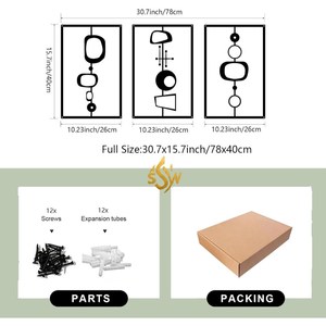 Fournisseur direct usine Art mural carré noir métal Art mural abstrait salon décoration tenture murale Art pour chambre intérieure - Product Image 4