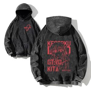 Venta al por mayor de lavado ácido hombres Sudadera con capucha de gran tamaño personalizar Streetwear Vintage hombres francés Terry algodón sudaderas con capucha de lana - Product Image 5