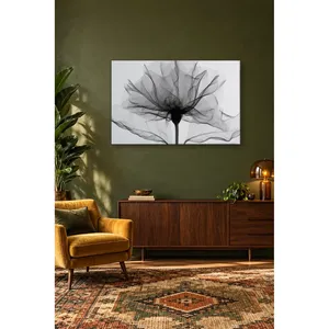 Impression sur toile Fida, feuille et fleur translucides noires et blanches - Product Image 4