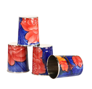 แก้วน้ำพิมพ์ลายทองแดงพร้อมแก้วไวน์พิมพ์ลายนูนสำหรับเครื่องครัวและร้านอาหาร - Product Image 6