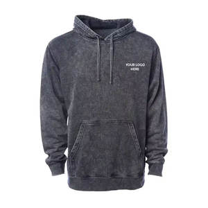 Sweat à capuche surdimensionné et lavé à l'acide vintage personnalisé en polaire de qualité supérieure Impression personnalisée Broderie Logo Pullover Sweat à capuche avec poche avant - Product Image 5