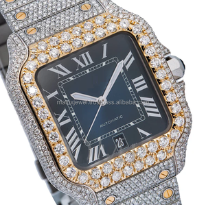 นาฬิกากลไก CVD เพชรที่ปลูกในห้องปฏิบัติการคุณภาพระดับสุดยอดพร้อมโทนสีเงินสีเหลืองสองสีสำหรับผู้ชายและผู้หญิง - Product Image 1