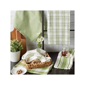Light Weight 100% Organic Cotton GOTS Certified Cleaning Super Soft Embroidered Golf <b>Kitchen</b> Sublimated Plain & Plaid Towels - Product Image 1