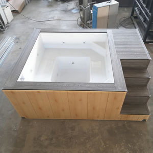 สระว่ายน้ำไฟเบอร์กลาสกลางแจ้งทันสมัยสำหรับบ้าน สวนหลังบ้าน โรงแรม ติดตั้งง่าย ขนาดและดีไซน์ตามสั่ง ทนทานต่อรังสียูวี รูปทรงสี่เหลี่ยมผืนผ้า - Product Image 3