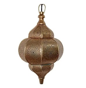 Linterna con marco de Metal troquelada con linterna colgante de cristal de Color amarillo para decoración del hogar Hotel y restaurantes en Tarifa mayorista - Product Image 2