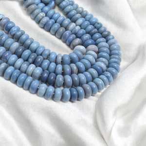 Cuentas sueltas de piedras preciosas de ópalo azul natural, 6mm, 9mm, hilo Rondelle liso, suministro al por mayor a granel de la India para la fabricación de joyas - Product Image 4