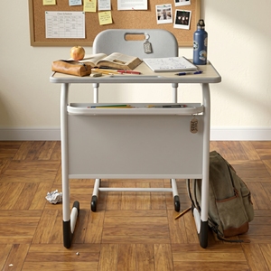 Escritorio Escolar Moderno ARSU con Silla Negra y Tablero de Madera Blanca, Estructura de Plástico Resistente, Garantía de 2 Años para Uso en el Aula - Product Image 6