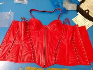 Corsé de cuero de vaca genuino de alta resistencia XS busto corpiño huesos en espiral bordado tela transpirable Color negro personalizable - Product Image 3