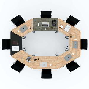 Contemporary 8-piece Rubberwood Meeting <b>Table</b> Set with Lego-Style Legs HBLG013 - Product Image 3