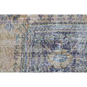 พรมลายดอกไม้สไตล์ตุรกี ขนาด 2.9x6.4 ฟุต สีแดงน้ำเงิน วินเทจ ทำจากขนสัตว์ - Product Image 5