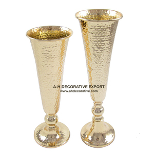 Florero de Metal plateado de alta calidad Florero de piso decorativo de boda de lujo Uso en el hogar Precio bajo Venta - Product Image 2