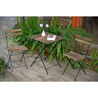 Ensemble table basse et chaises pliantes modernes BeNK du Vietnam, en acacia durable, pour jardin, extérieur, balcon, bistrot, hôtel, école