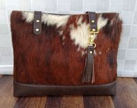 Tas Tote Kulit Sapi Barat Brindle Tas Tangan Swedia | Dompet Kulit Cokelat Rambut Pada Tas Bahu Sapi Brasil Eksotis | Dompet Wanita B