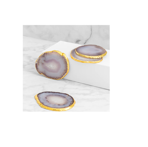 Fresh Design Tableware Accessories <b>Agate</b> <b>Coaster</b> With Gold Electroplated <b>Agate</b> Slice at Wholesale Price with Premium Quality - Product Image 3