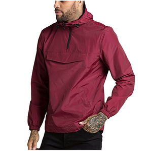 Chaqueta cortavientos ligera para hombre, jersey de poliéster resistente al agua con cuello levantado, cierre de cremallera, estilo de moda callejera - Product Image 1