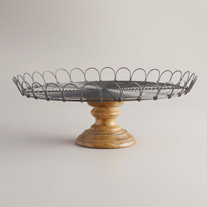 Cesta plegable redonda de hierro forjado con mango de cuero - Product Image 4