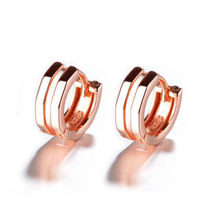 Orecchini a Cerchio Geometrici Minimalisti in Argento Sterling Placcato Oro 18K con Zirconi, Gioielli di Tendenza per Feste o Regali - Product Image 3