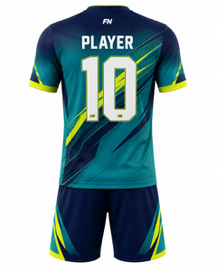 Wholesale Men's <b>Soccer</b> Jersey Set Custom Logo Heat-Transfer Printed Solid 100% Polyester Quick Dry Moisture Wicking Short Sleeve - Product Image 2