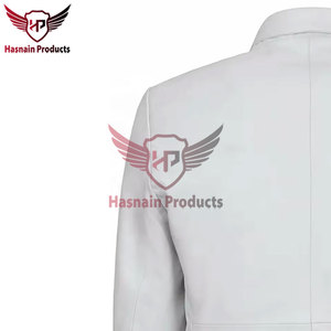 Veste de costume en cuir pour homme-Blazer en cuir blanc véritable à la mode pour hommes à la mode Veste de costume en cuir pour homme véritable - Product Image 5
