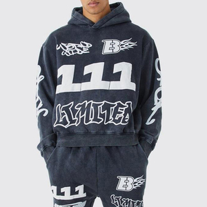 2025ชุดวอร์มผ้าฝ้าย100% สำหรับผู้ชายชุดเสื้อผ้าแฟชั่นคอปกมีฮู้ดระบายอากาศได้ดีสำหรับฤดูหนาว - Product Image 4