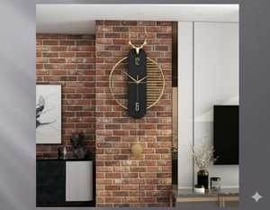 Emitdoog Metal Copper and Wood Wall Clock Modern Home Decor Stylish Living Room Bedroom Office Decorative Wall Clock - Product Image 3