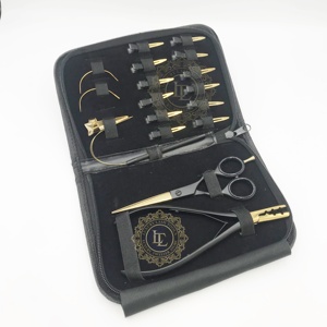 Kit de herramientas de microeslabones para extensión de cabello con cinta de oro negro de alta calidad, Kit de extensión de cabello sostenible de alta calidad con etiqueta privada - Product Image 6