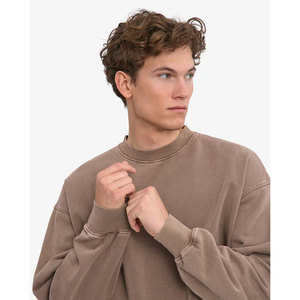 Sweat-shirt en tricot à col rond pour homme, coupe ample, couleur unie, pull décontracté, vêtement d'automne - Product Image 4