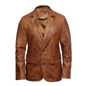 Genuine Leather Men Slim Fit Biker Jacket Vintage Distressed Motorcycle Jacket Winter Fashion Outerwear Waterproof <b>Windproof</b> - Product Image 1