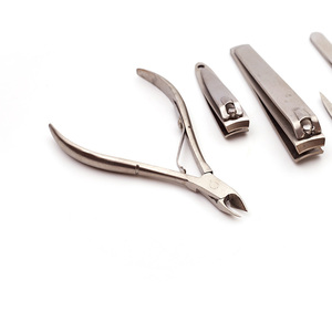 Manicure Set 7 in 1 Stainless Steel <b>Professional</b> Pedicure Kit <b>Nail</b> Scissors Grooming Kit with Black Leather Travel Case - Product Image 3