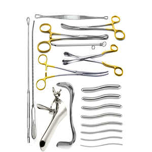 Juego de Instrumentos Quirúrgicos Ginecológicos Manuales de Acero de Alta Calidad, 18 Piezas, Juego de Dilatación y Curetaje, Ariston International SurgiRight - Product Image 1