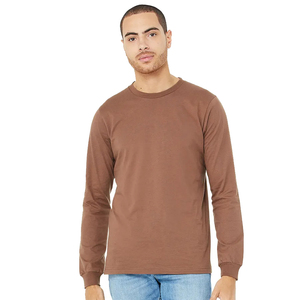 Camiseta de manga larga de raglán para hombre, camisa de diseño de alta calidad con mangas de color azul y cuerpo gris a la venta con precios económicos - Product Image 4