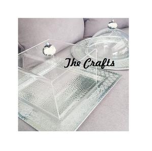 Plateau de la plus haute qualité avec couvercle en acier inoxydable plateau de service avec couvercle en acrylique pour l'utilisation de mariage d'hôtel - Product Image 1