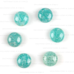 Venta al por mayor a granel amazonita verde natural 10x10mm cabujón trasero plano calibrado cuarzo piedras preciosas fabricación de joyas suministro Suelto - Product Image 5
