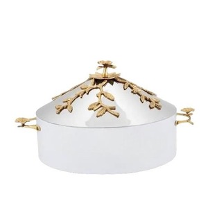 Vente en gros de casseroles en bois faites à la main de style arabe de luxe comprenant des fournitures de pot en métal rond de luxe - Product Image 5