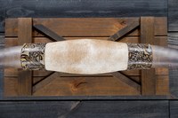 Décoration murale multifonctionnelle en corne de buffle naturelle, motif végétal rustique, gravée à la main, paire